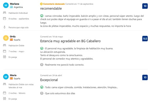reseñas