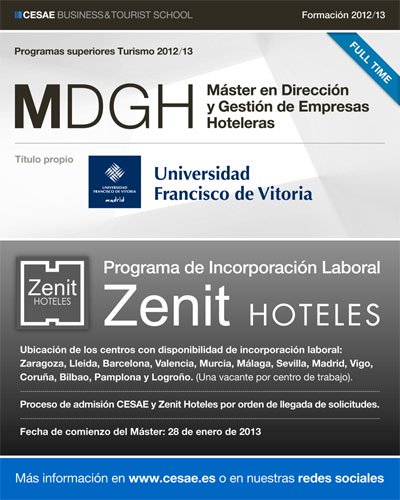 MDGH Máster en Dirección y Gestión de Empresas Hoteleras - Full Time